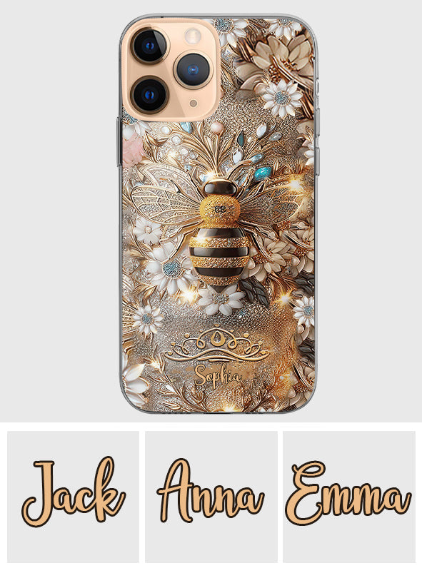 Coque de téléphone transparente personnalisée Queen Bee - Abeille