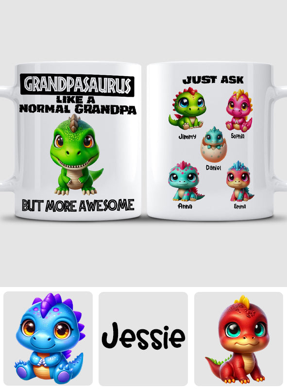 Mug personnalisé pour papa « Papa-Papa-Papa » en 3D avec dinosaures Grand-Papa-Papa –