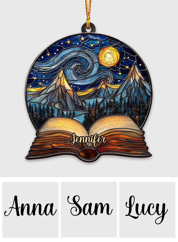 Lecture nocturne au tribunal - Ornement de livre personnalisé