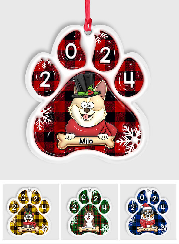 Joyeux Woofmas 2024 - Ornement de chien personnalisé