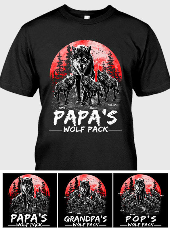 La meute de loups de grand-père - T-shirt et sweat à capuche personnalisés pour grand-père