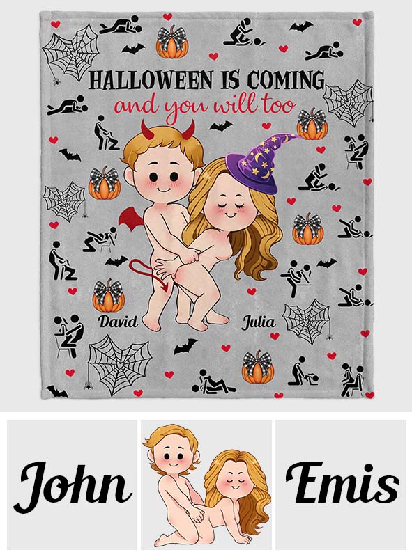 Halloween Is Coming - Personalized Couple Blanket