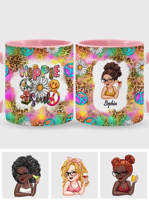 Mug personnalisé style hippie et western