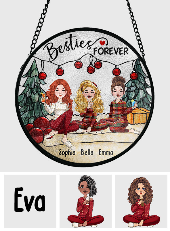 Sœurs pour toujours - Attrape-soleil en vitrail personnalisé pour meilleure amie