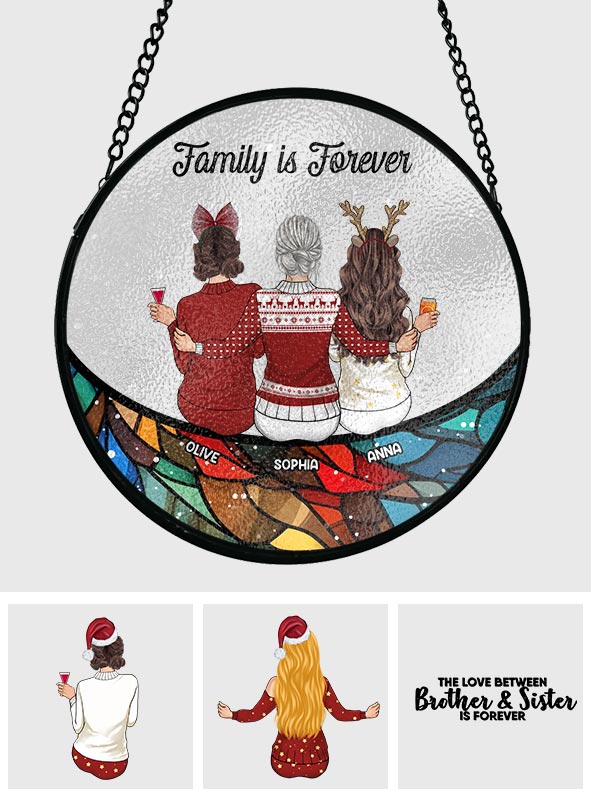 The Bond Between Family - Personalized Family Stained Glass Suncatcher