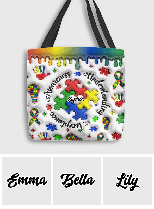Autism Awareness - Personalized Autism Awareness Tote Bag