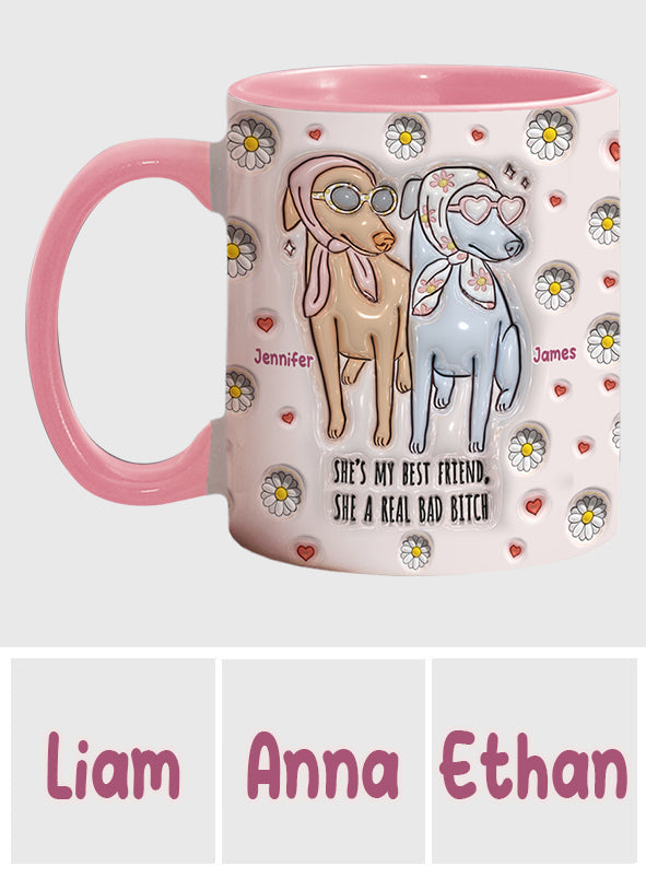 She's My Best Friend - Personalized Bestie Accent Mug