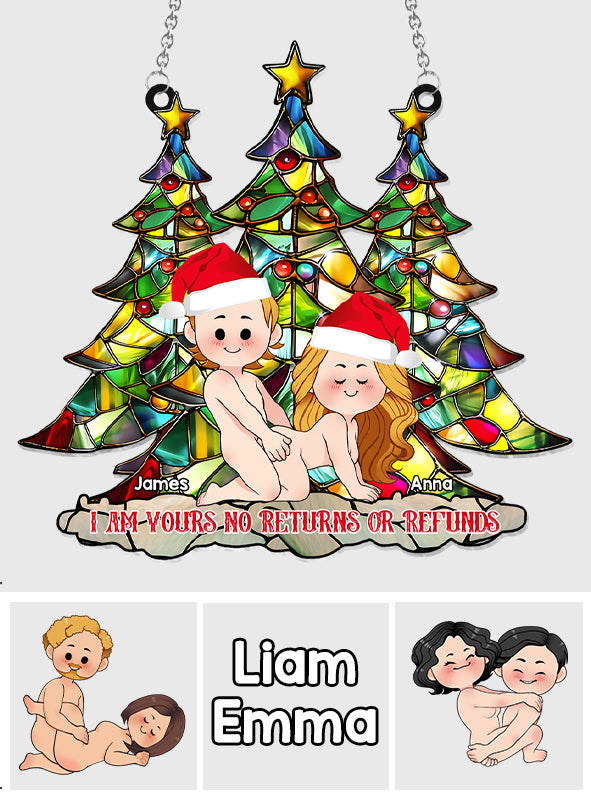 Je suis à toi. Ni retour ni remboursement. - Attrape-soleil personnalisé pour couple, à suspendre à la fenêtre.