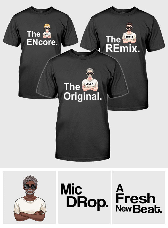 T-shirt et sweat à capuche personnalisés « Grand-père, Père, Enfant » (3 générations)