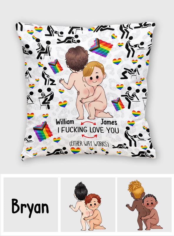 Je t'aime - Coussin décoratif personnalisé de soutien LGBT