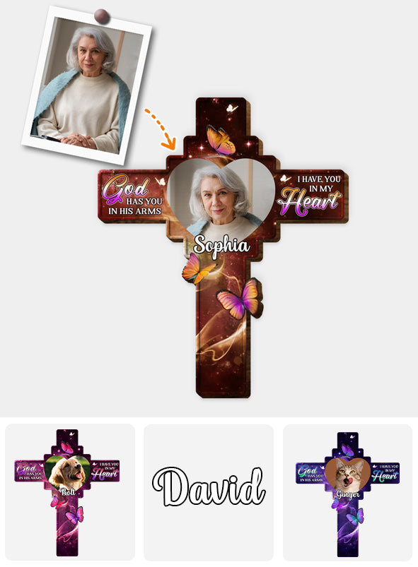 Photo personnalisée « À jamais dans nos cœurs » - Clip de pare-soleil de voiture en forme de mémorial