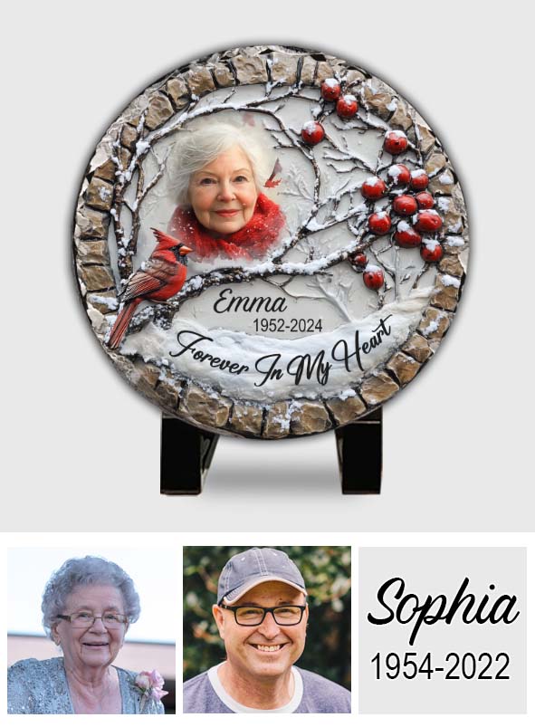 Forever In My Heart - Personalized Memorial Round Shaped Stone