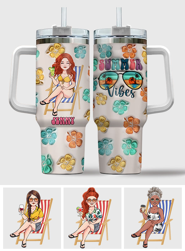 Ambiance estivale - Gobelet personnalisé pour amoureux de la mer avec anse