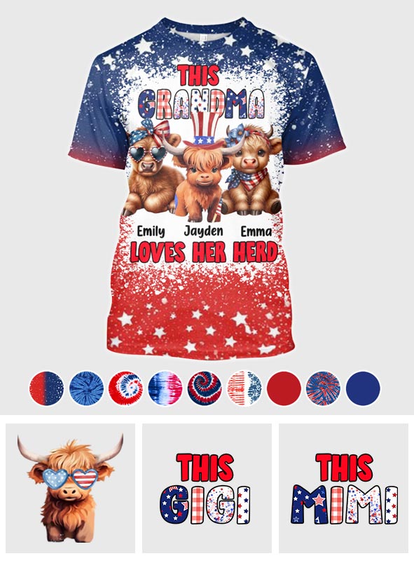 Cette grand-mère aime son troupeau - T-shirt personnalisé « Grand-mère »