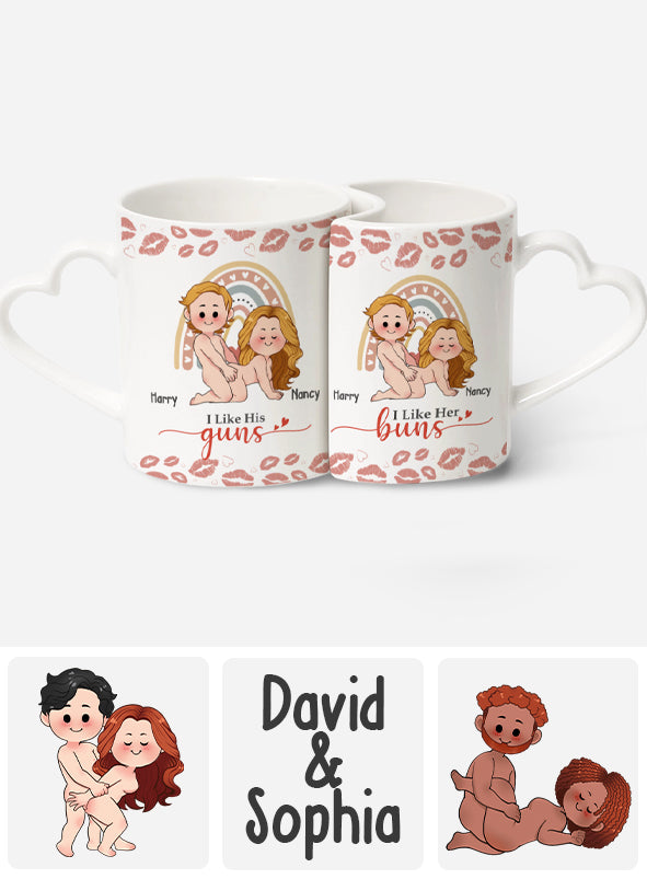 Notre endroit préféré, c'est d'être ensemble - Mug assorti personnalisé pour couple avec anse en forme de cœur
