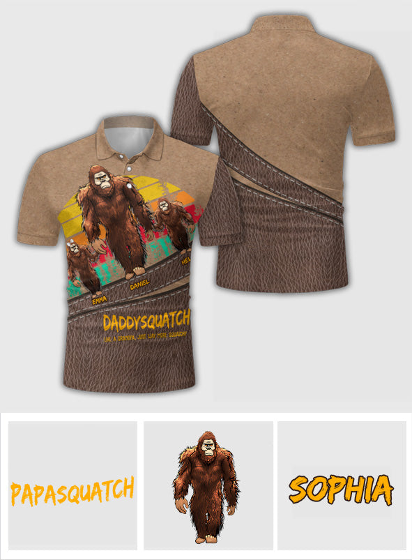 T-shirt polo personnalisé Dadsquatch pour papa