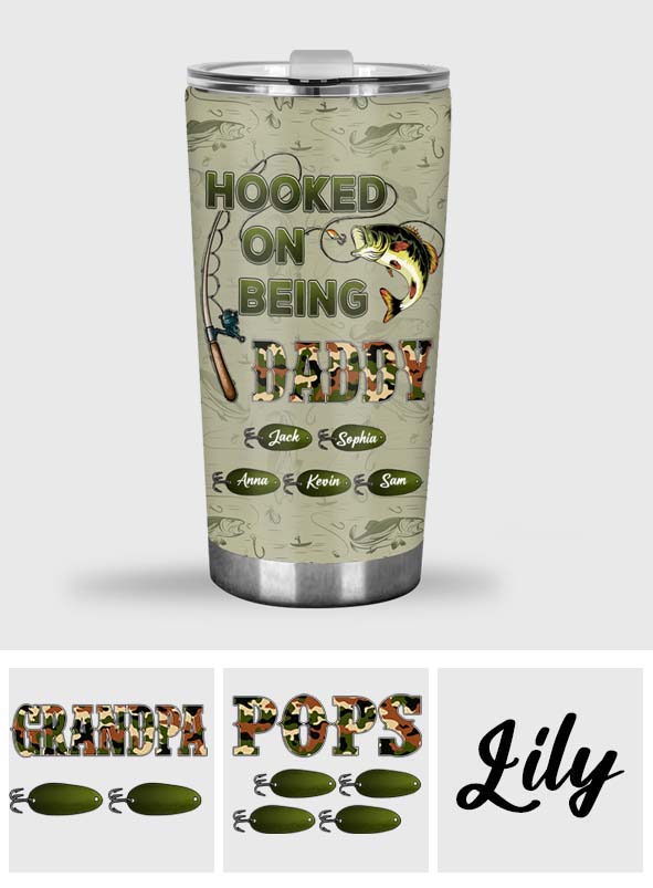 Hooked On Being Dad/ Grandpa... - Personalized Fishing Tumbler