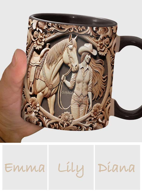 Mug personnalisé « Une fille et son cheval »