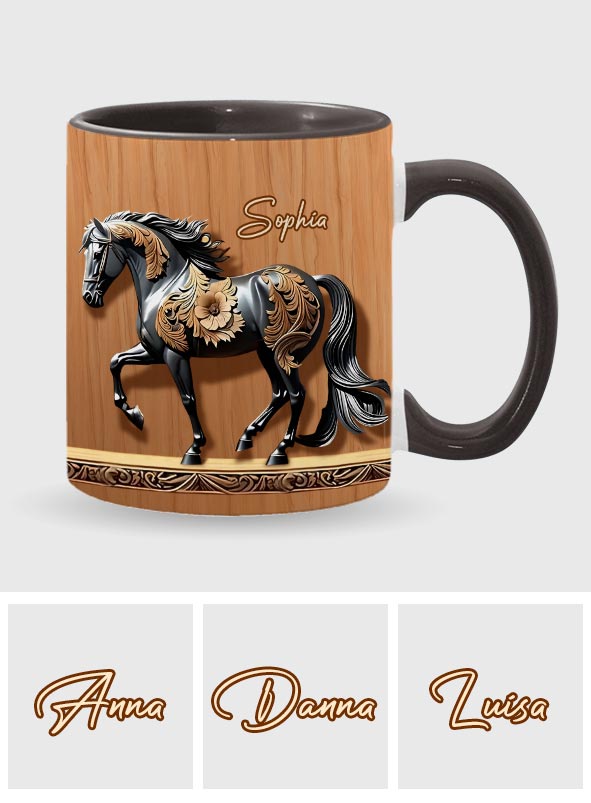 Mug personnalisé Black Horse - Motif cheval