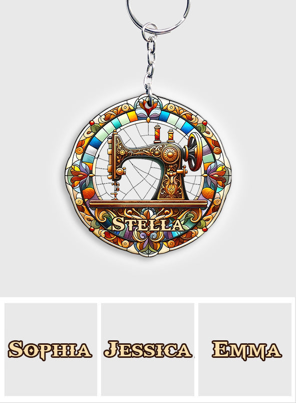 Machine à coudre colorée - Porte-clés de couture personnalisé