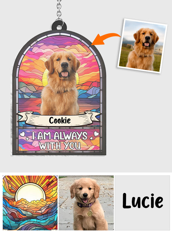 Je suis toujours avec toi - Attrape-soleil personnalisé pour fenêtre, en forme de chien