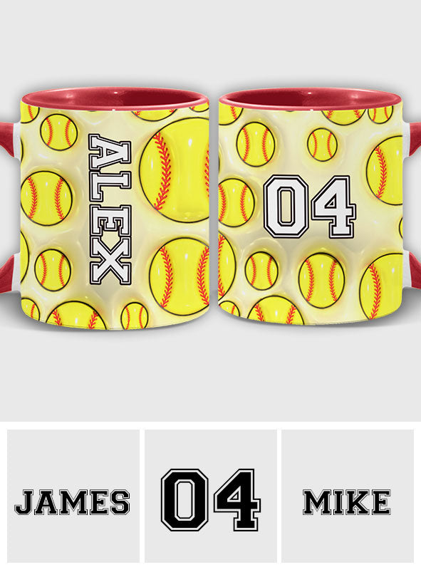 Softball Lovers - Personalized Softball Accent Mug