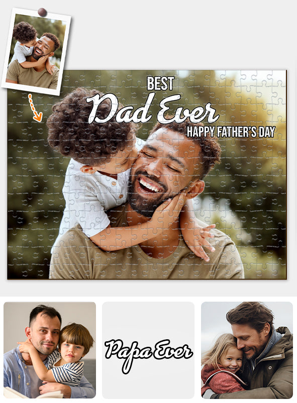 Meilleur papa du monde ! Bonne fête des pères ! Puzzle personnalisé pour papa