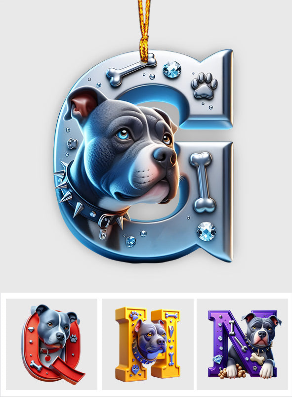 Beautiful Pitbull Letter - Personalized Dog Ornament