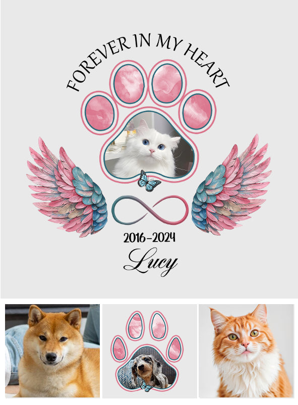Pour toujours dans mon cœur - Autocollant personnalisé pour chien découpé à la forme