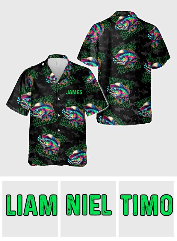 Chemise hawaïenne de pêche personnalisée Weekend Hooker