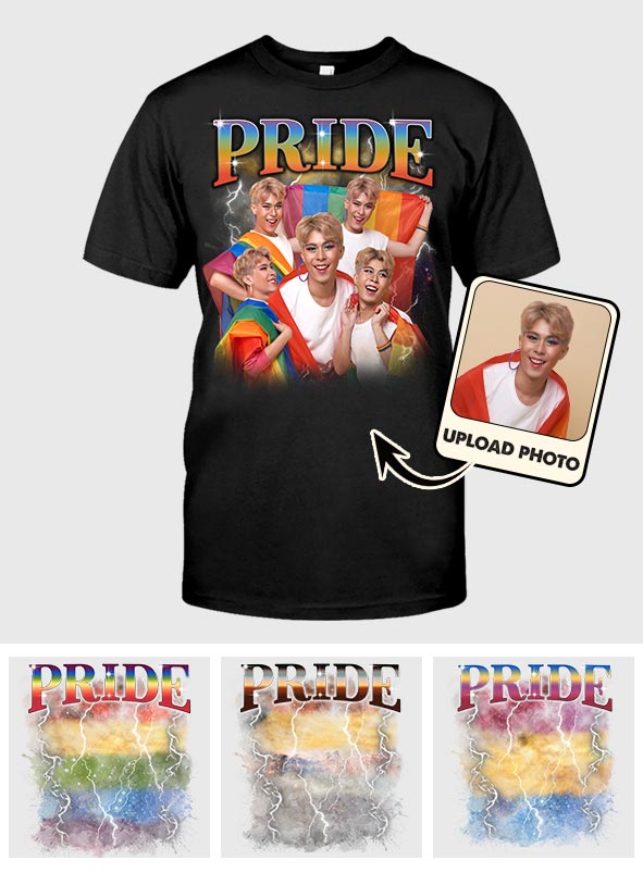 Photo personnalisée style rap bootleg Pride - T-shirt et sweat à capuche personnalisés pour soutenir la communauté LGBT
