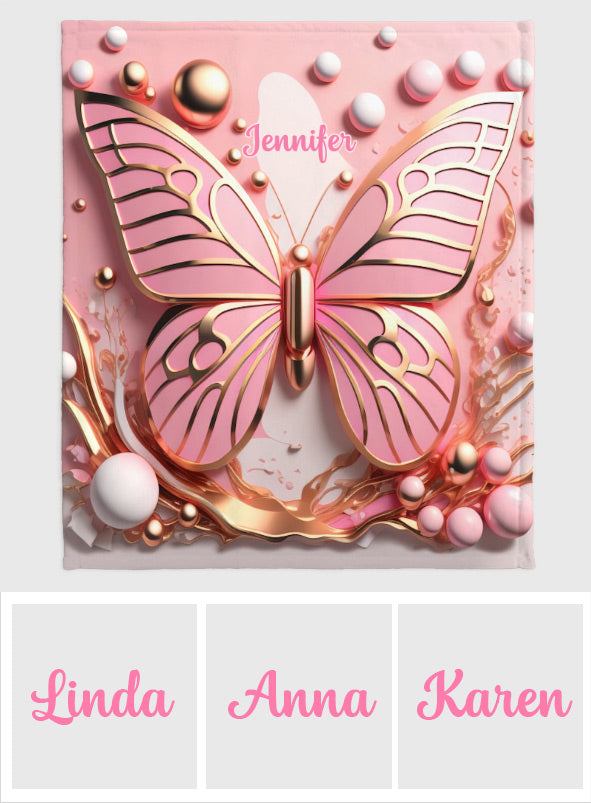 Love Butterflies - Personalized Butterfly Blanket