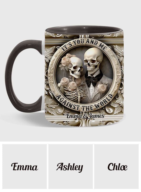 « Toi et moi contre le monde » - Mug personnalisé pour couple