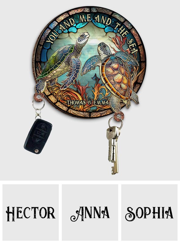 You And Me And The Sea - Personalized Turtle Key Holder