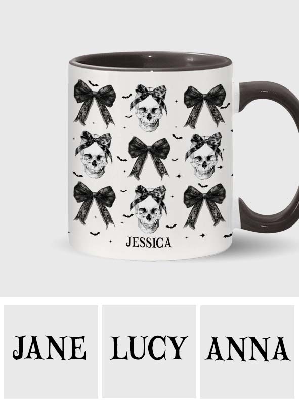 Mug personnalisé Coquette Bow Halloween Skull - Mug à motif crâne