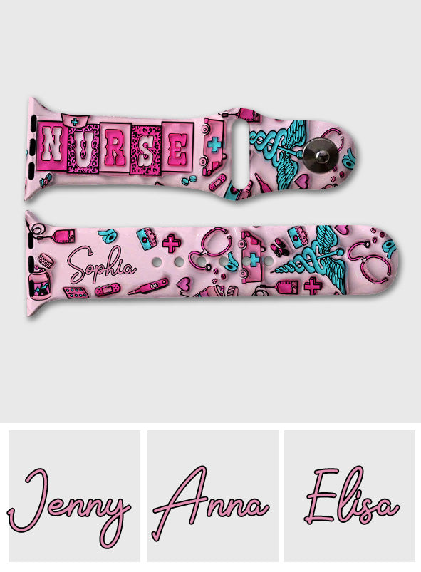 Vie d'infirmière - Bracelet Apple Watch personnalisé pour infirmières