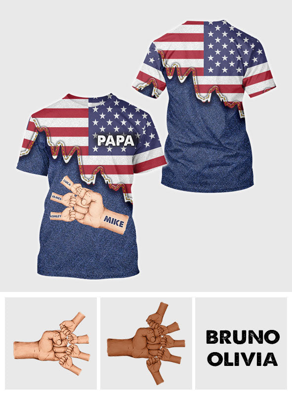 L'équipe de papa - T-shirt personnalisé pour papa