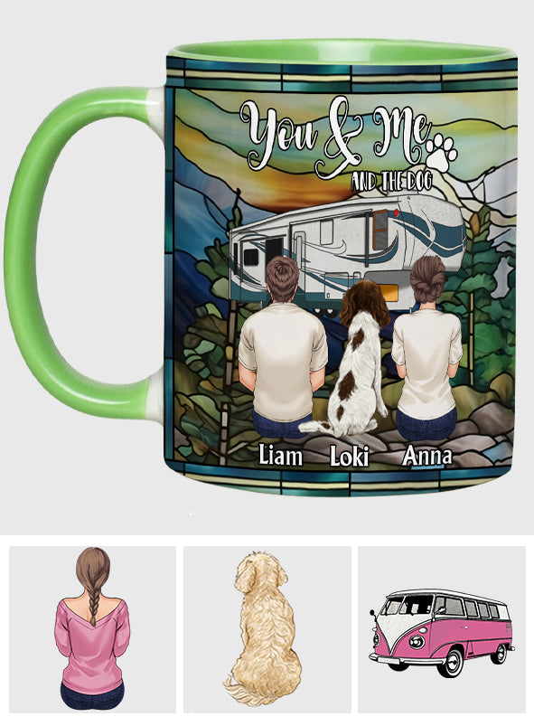 You & Me And The Dogs - Personalized Camping Accent Mug
