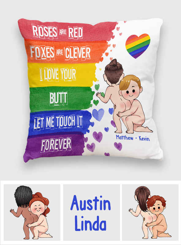 J'aime tes fesses - Coussin décoratif personnalisé de soutien LGBT