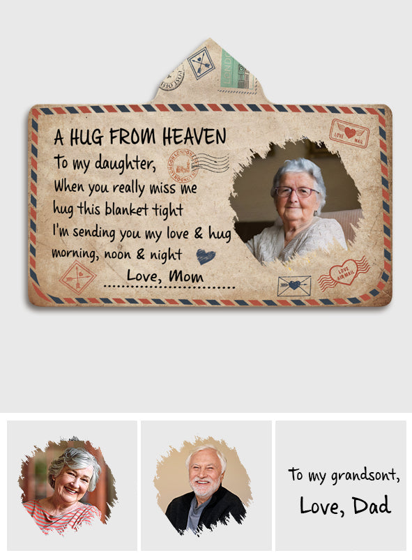 Un câlin du ciel - Couverture à capuche commémorative personnalisée