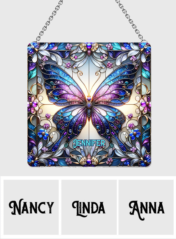 Papillons d'amour - Attrape-soleil papillon personnalisé à suspendre à la fenêtre