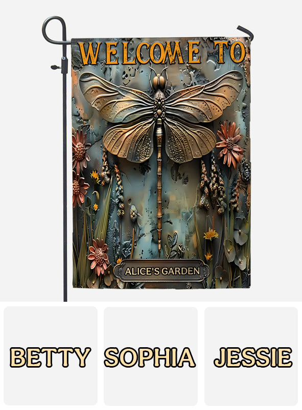 Superbe libellule - Drapeau de jardin personnalisé