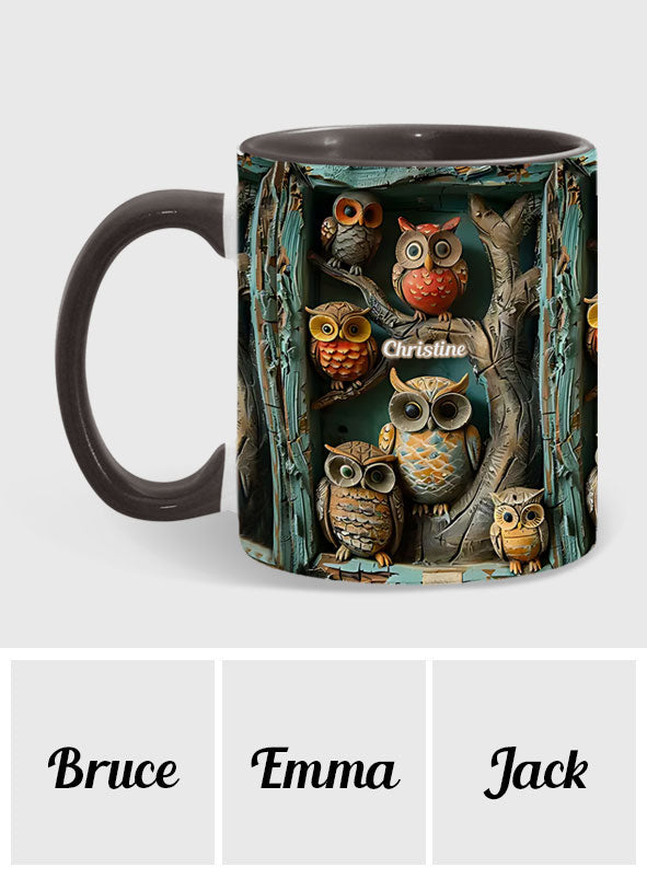 Mug personnalisé « Juste une fille qui aime les hiboux » avec motif hibou