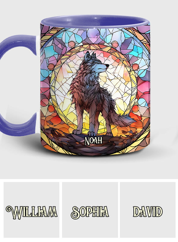 Mug personnalisé « Esprit féroce » avec motif loup