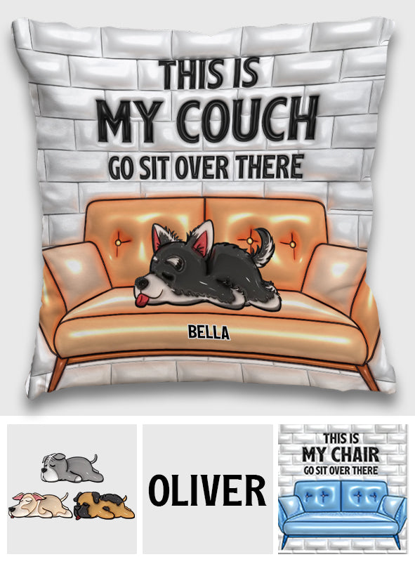 Coussin décoratif personnalisé pour chien « Ceci est mon canapé »