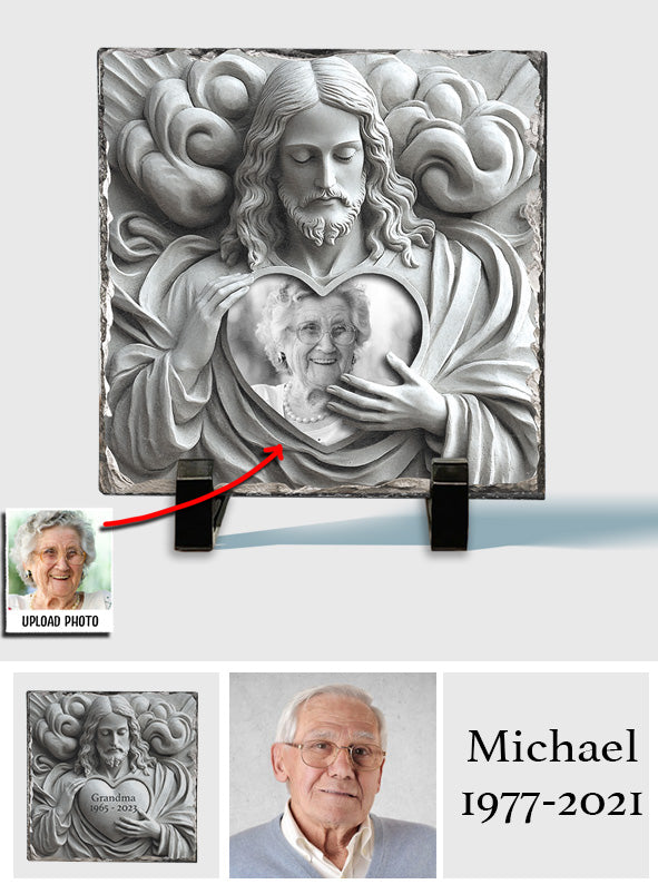 Dieu est avec vous - Pierre commémorative carrée personnalisée