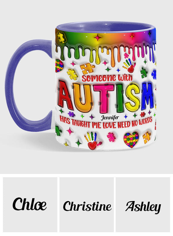 L'amour n'a pas besoin de mots - Mug personnalisé pour la sensibilisation à l'autisme