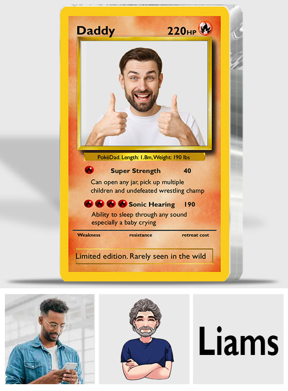 Papa Pokémon, le meilleur papa du monde - Plaque acrylique personnalisée Dresseur de Pokémons