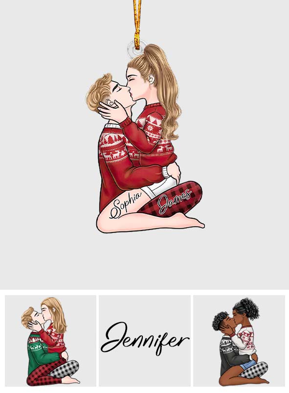 Je t'aime - Ornement personnalisé pour couple en forme de pièce unique