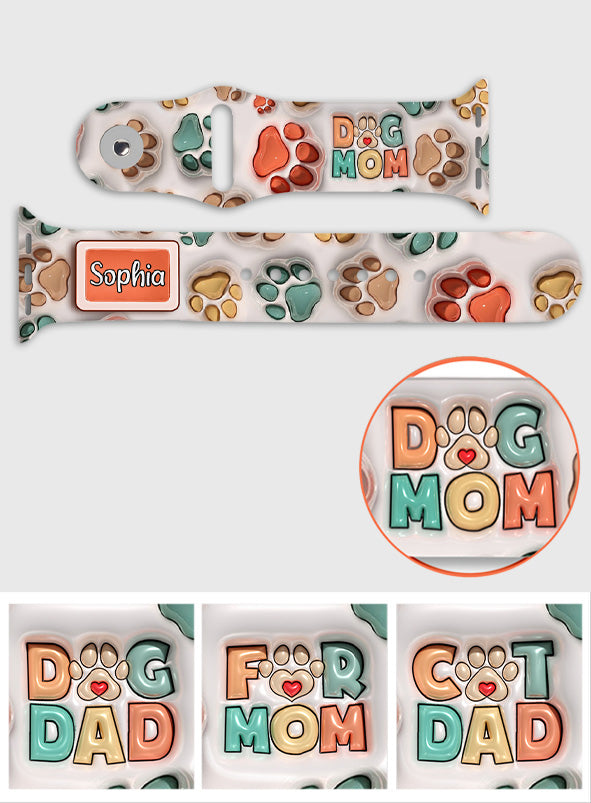 Meilleure maman de chien et meilleur papa de chat au monde - Bracelet Apple Watch personnalisé pour chien
